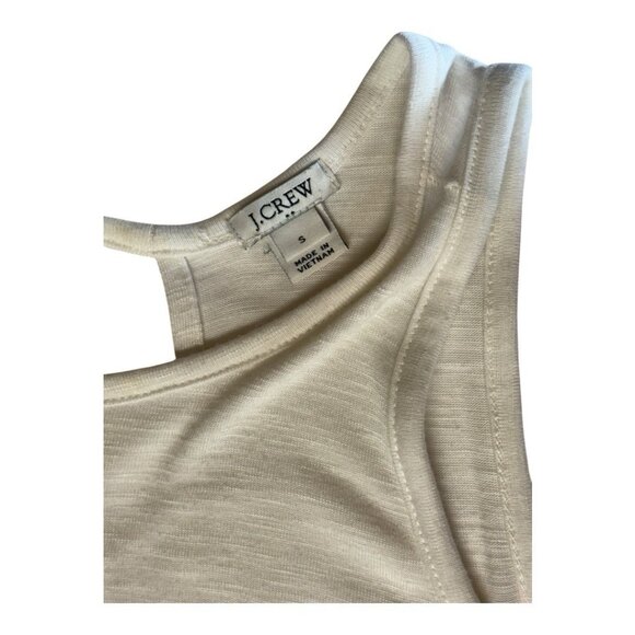 J Crew Drapey Tank Top with Silky Hem~Size Small~Ivory Tunic Blouse ~ L15 26 - Picture 10 of 13